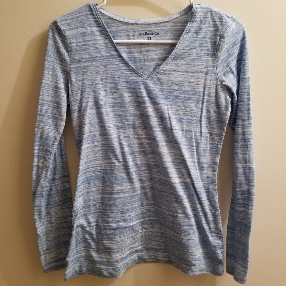 G.H. Bass And Co Long Sleeve Shirt Blue and White